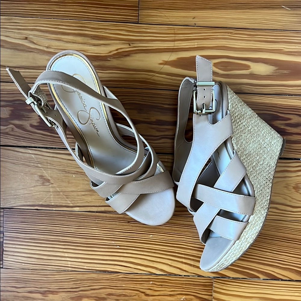 Jessica Simpson Tan Wedge Sandals